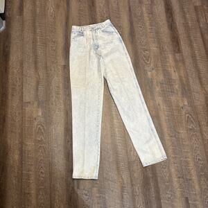 Vtg Rocky Mountain Bare Back Jeans Women Sz 29/9 Acid Wash‎ Cotton High Rise Mom